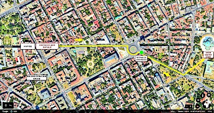 Траса литије поводом Спасовдана, славе града